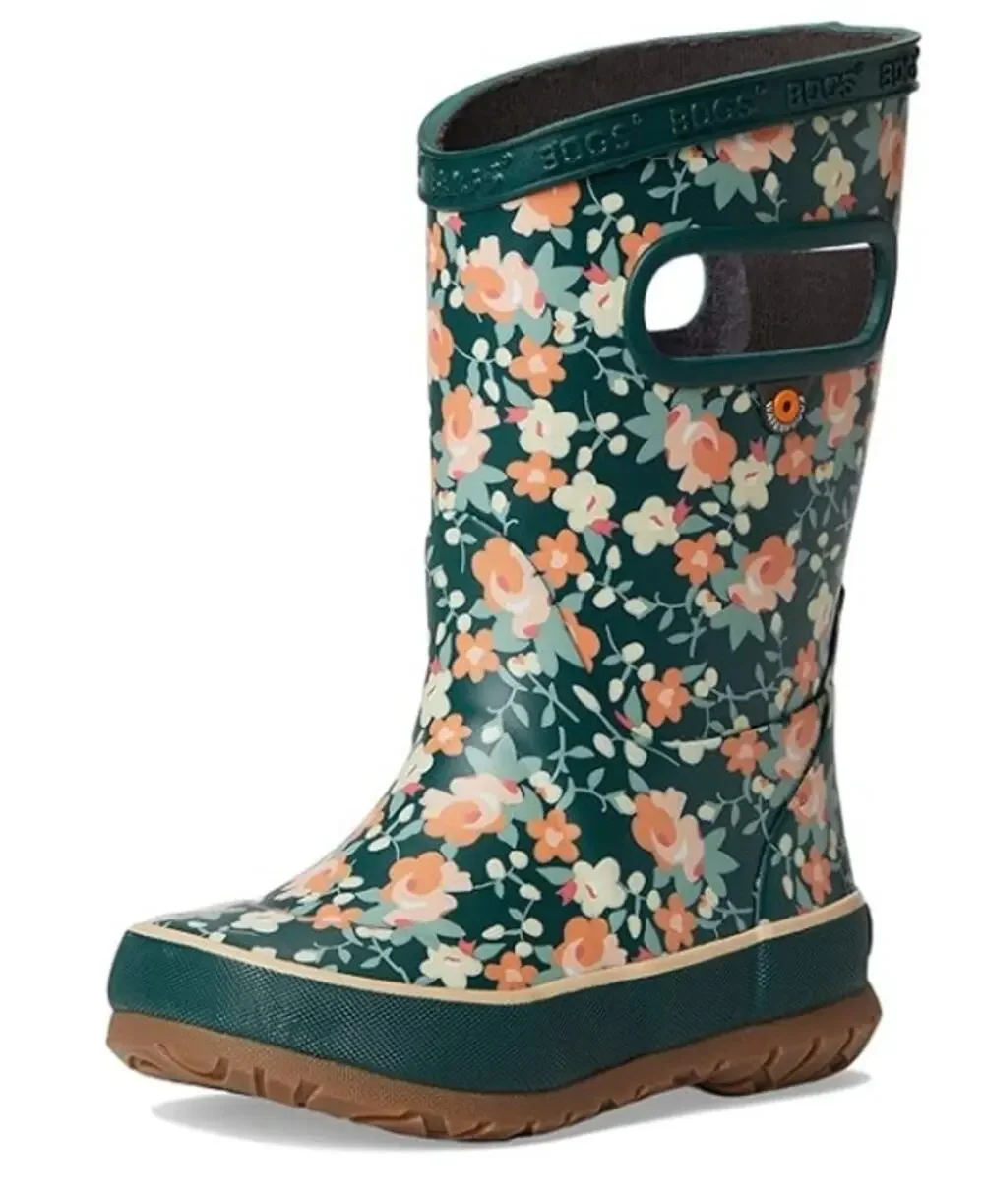 Bogs Kids RainBoot US 5 EU 38 Floral Green Multicolor Waterproof NWOB